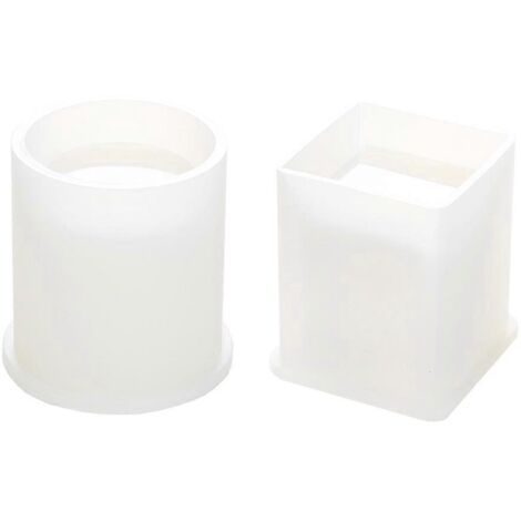 Moule en silicone carré cylindrique à miroir brillant pour stylo, petit pot de fleurs, ornements en résine époxy cristalline à faire soi-même