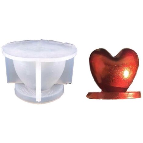 Moule en silicone en forme de cœur pour bougie parfumée, outils de bricolage pour décoration de table