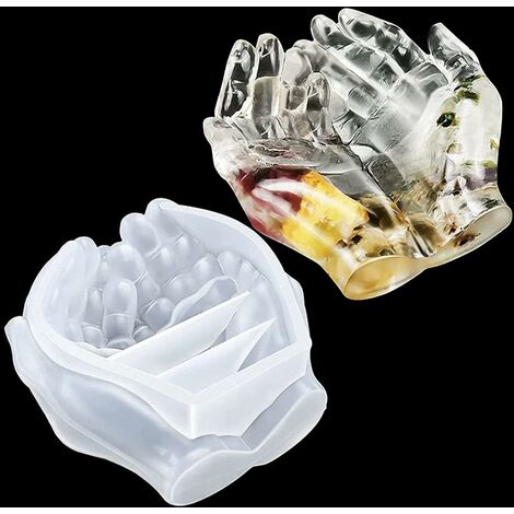 Moule en silicone époxy 3D à deux mains - Moules en résine époxy - Pour bougeoir