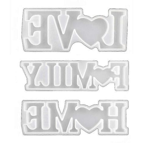 Moule en silicone fait main pour décoration intérieure « LOVE FAMILY HOME »