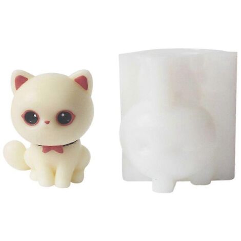 Moule en silicone flexible en forme de chat pour eye-liner, idéal pour fêtes, bougies et travaux manuels sucrés.