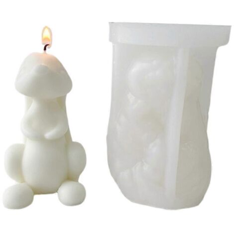 Moule en silicone lapin à longues oreilles pour la fabrication de bougies, idéal pour les mariages et la Saint-Valentin. Décorations de mariage et de Saint-Valentin.