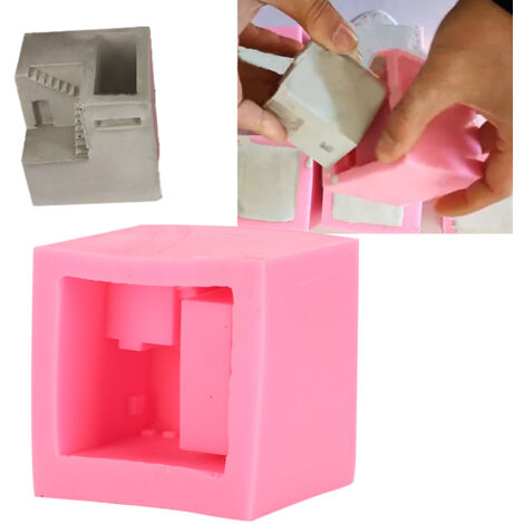 Moule en Silicone pour Béton et Savon, Forme Maison Décorative Artisanat DIY