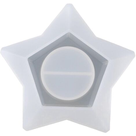 Moule en silicone pour bougeoir chauffe-plat en forme de losange et d'étoile 3D, moule de coulée en résine époxy pour loisirs créatifs, mariages et décoration intérieure.