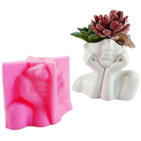 Moule en silicone pour bougeoir, moulage époxy, pot de fleurs, porte-stylo DIY