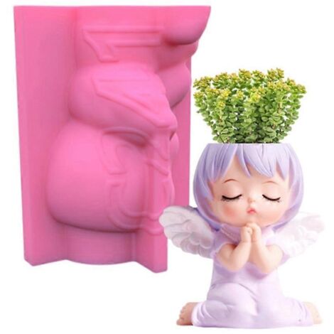 Moule en silicone pour bougeoir, moulage époxy, pot de fleurs, porte-stylo DIY