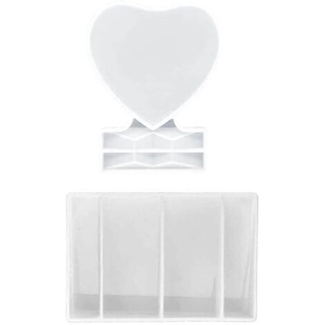 Moule en silicone pour cadre photo (lot de 2), cadre photo en résine coulée, moule pour cadre photo en forme de cœur, pour personnalisation