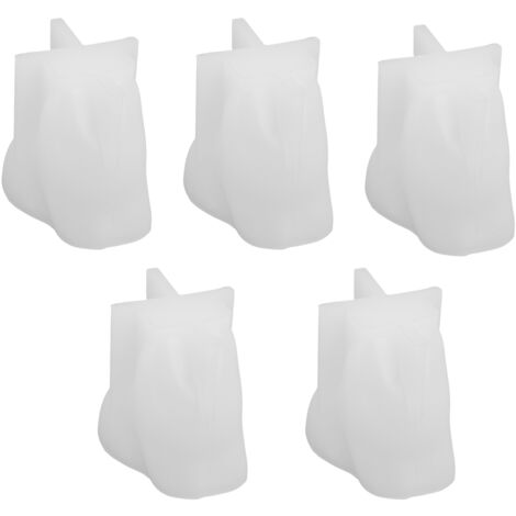Moule en silicone pour desserts - 5 pièces moule chat 3D résistant au micro-ondes et au gel (-40°C à 230°C) pour pudding, gelée, chocolat et gâteau - Facile à démouler et nettoyer