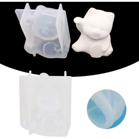Moule en Silicone pour Figurine Plâtre Chat - Création DIY Décoration Maison