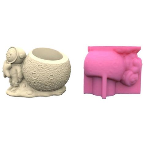 Moule en silicone pour pot de fleurs DIY, moules en béton en forme d'astronaute debout pour vase