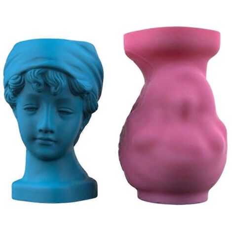 Moule en silicone pour pot de fleurs succulentes, motif « Jolie fille », moule en ciment et plâtre