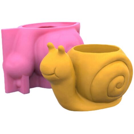 Moule en silicone pour pots de fleurs en forme d'escargots, en ciment, pour béton et argile, idéal pour les plantes succulentes.