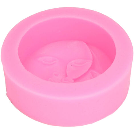 Moule en Silicone pour Savon Artisanal - Forme Ronde Visage de Lune pour Chocolat et Fondant