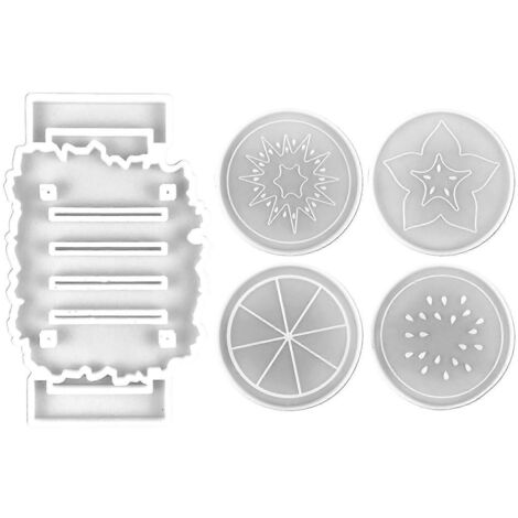 Moule en silicone pour sous-verres DIY, compatible avec les moules pour résine époxy, sets de table, plateaux et étagères en résine UV.