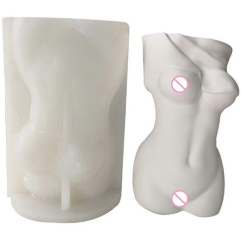 Moule en silicone pour vase 3D en forme de corps de fille, cristal UV, résine époxy, pot de fleurs fait main