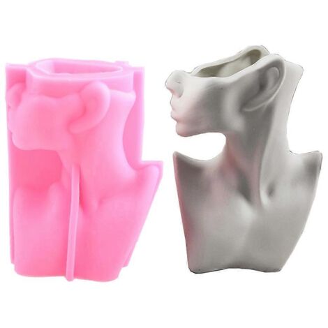 Moule en silicone pour vase en forme de corps humain, moule pour pot de fleurs succulentes, moules en argile, ciment et plâtre