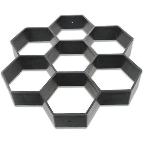 Moule hexagonal réutilisable pour pavés en béton, dalles, pierres de ciment pour trottoirs, allées et terrasses.