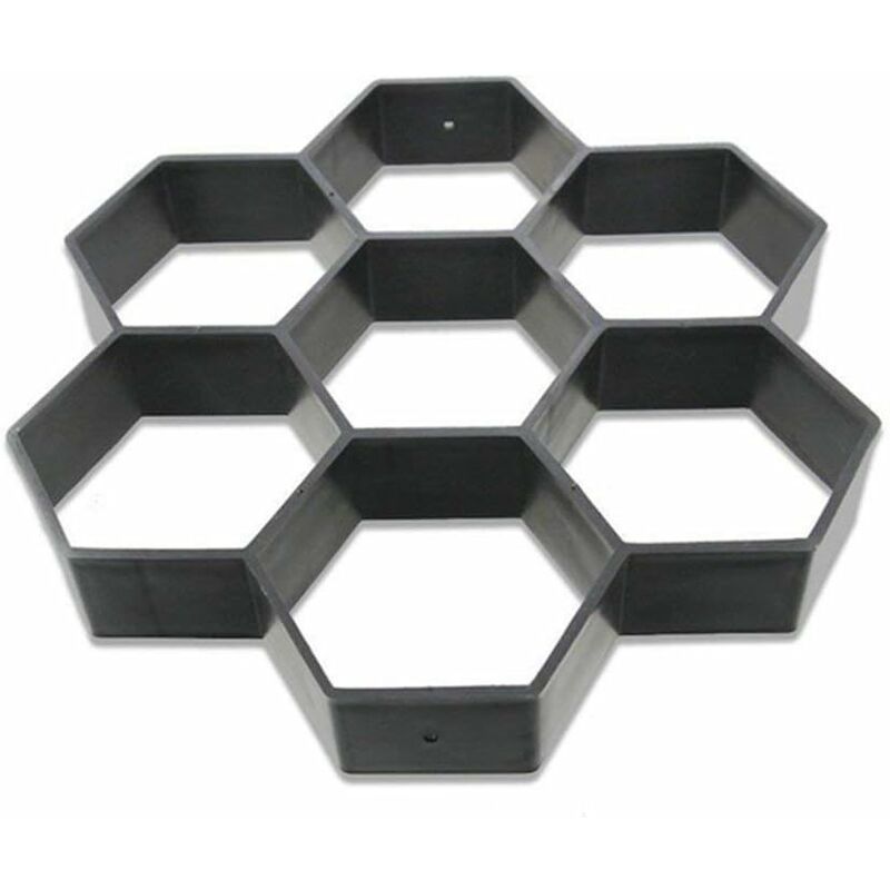 Tinor - Moule hexagonal réutilisable pour pavés de béton, marcheau, pierre de ciment pour trottoir, allée, terrasse, jardin, route (30 x 30 cm, noir)