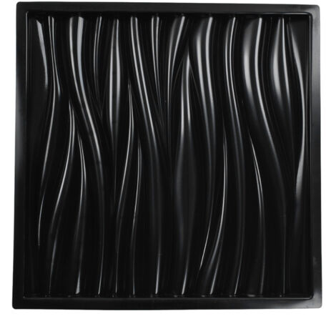 Moule mural de 54cm, forme Recyclable, Production de bricolage, Grain ondulé ABS pour décoration de cour et de maison, noir