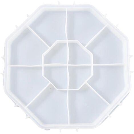 Moule octogonal en résine époxy pour plateau de rangement, moule en silicone pour moule à assiette, outils de bricolage et de décoration.