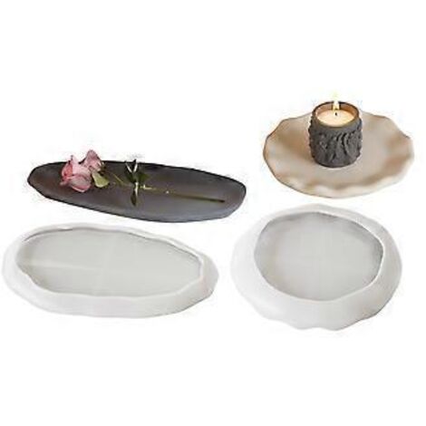 Moule ovale robuste en silicone pour résine et béton, idéal pour la décoration intérieure, la vaisselle et un usage quotidien (convient aux enfants).