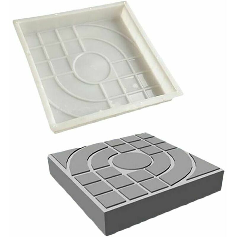 Soleil - Moule à pavé pour brique, béton, pierre, carré, pour dalles, jardin, pelouse, pavés, allées, chemins routiers, 25 x 25 cm