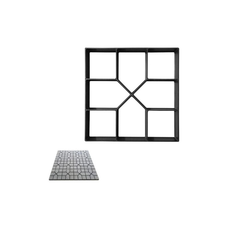 Mowze - Moule à Béton Pour La Fonte De Plaques De Trottoir Chemin Maker Mould à 40 x 40 Cm Pour Pavage En Dalles De Ciment Pour Allée, Terrasse,