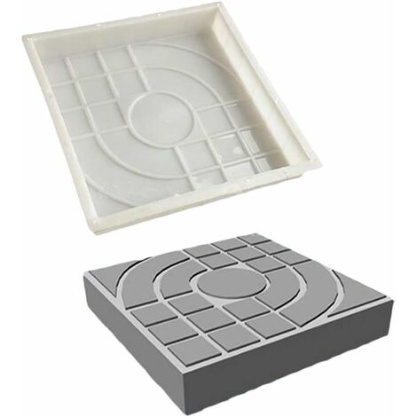 Moule pour Chemins de Fer à Poser Soi-même en Brique en Béton pour Dalles de Jardin, Pelouse, Pavé, Allée, Route 25X25X4cm Fontainebleau Blanc