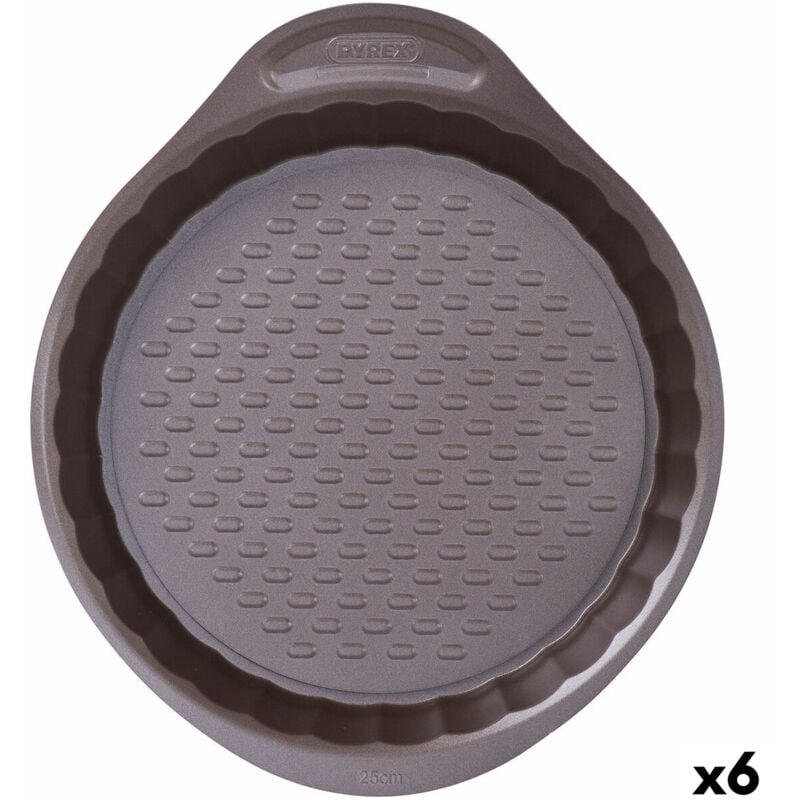 Moule pour four Pyrex Asimetria Rond Noir 25 cm (6 Unités)