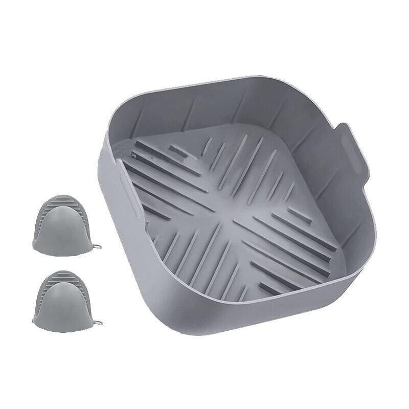 Jusch - Moule pour friteuse à air, silicone, 20 cm, gris