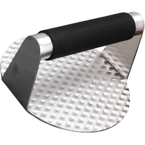 Moule rond en acier inoxydable pour galettes de viande à barbecue.