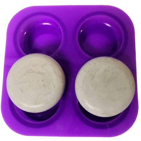 Moule Silicone - 1 pièce, Moule Silicone Oursin Rond 4 Cavités - Pour Ciment/Gypse, Peinture Mandala