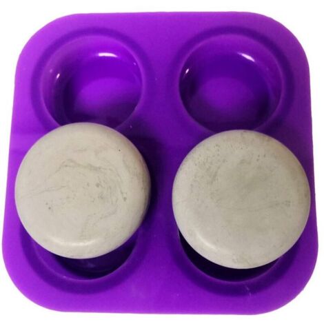 Moule Silicone - 1 pièce, Moule Silicone Oursin Rond 4 Cavités - Pour Ciment/Gypse, Peinture Mandala