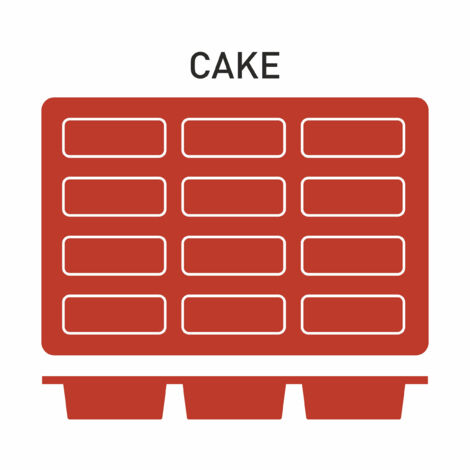 Moule Silicone 12 Cakes 80x30 mm - Pujadas