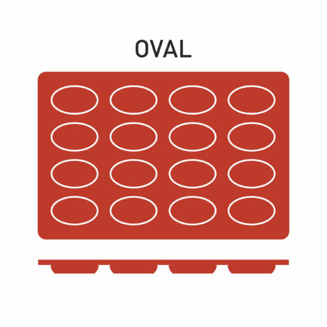 Moule Silicone 16 Ovales 53x33 mm - Pujadas