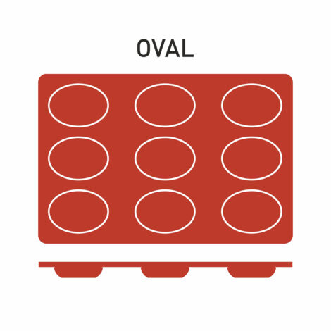 Moule Silicone 9 Ovales 70x50 mm - Pujadas