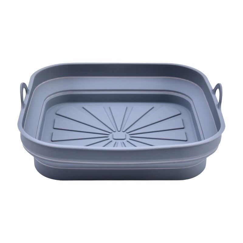 Moule Silicone Air Fryer, 3 Pièces Moule Panier pour Friteuse à Air Chaud Réutilisable Airfryer Plat Carré Pliable Doublure Liners pour Friteuse Air,