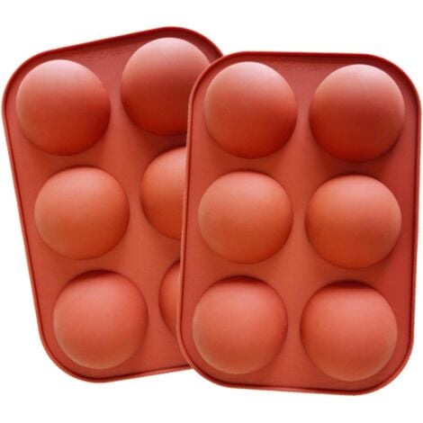 AIPERQ Moule Silicone Demi-Sphère, 2 paquets Silicone Moules de Cuisson, Rond Moule pour la Fabrication de Boule Chocolat, Gâteau, Pudding, Mousse de Dôme