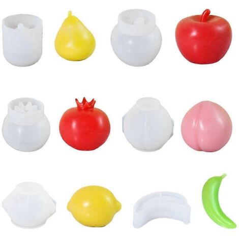 Moule silicone forme fruit pour résine époxy, bougie et savon – Moule silicone 3D réaliste, réutilisable, facile à démouler. Idéal pour bricolage et création artisanale.
