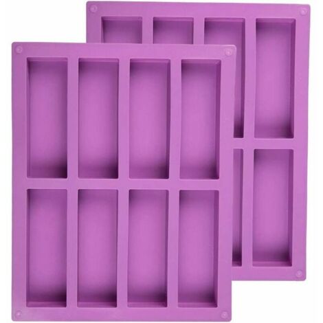 Moule Silicone Rectangulaire pour Barres de Céréales - 2 Pièces Mini Moule à Cake - Convient aux Biscuits, Pain, Bonbons