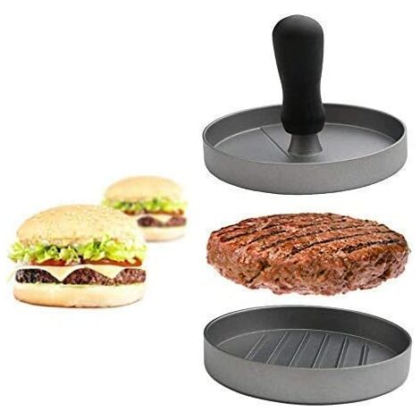 Moule spécial pour Burger Moule DYI Burger Barbecue Inclus 40 papiers cuisson pour Burgers (Argenté)