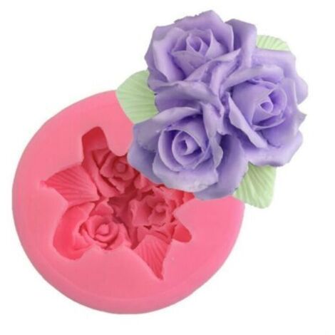 Moules 3D en Silicone, moule à savon Rose, outils de décoration de gâteaux