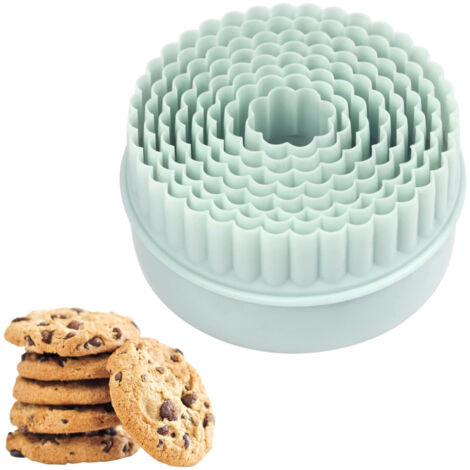 Moules à biscuits - Emporte-pièces ronds double face, moules à biscuits et à gâteaux en fondant, ensemble de 8 moules à biscuits en plastique.