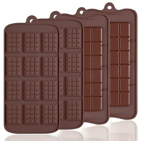 moules à chocolat en silicone, 12 grilles + 24 grilles se séparent revêtement antiadhésif bonbons protéine et barre énergétique moule feuille de cuisson