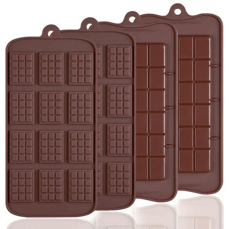 moules à chocolat en silicone PCS, 12 grilles + 24 grilles se décomposent revêtement antiadhésif bonbons protéine et barre énergétique moule plaque de cuisson