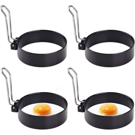 Moules à crêpes professionnels 4 ronds, cercle à omelette rond en acier inoxydable,