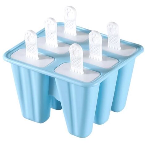 Moules à Glace en Silicone - WANGJIANGDA - 6 cellules - Réutilisable - Bleu