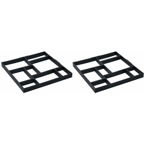 Moules à pavés 2 pcs 50,4x50,4x4,3 cm Plastique