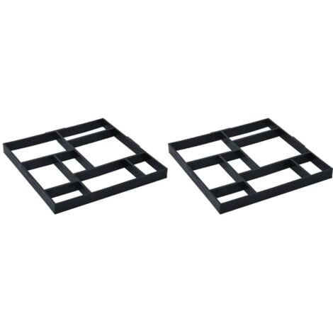 Moules à pavés 2 pcs 50,4x50,4x4,3 cm Plastique
