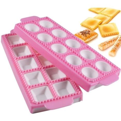 Moules à raviolis - Non spécifié - 2pcs - Plastique - 10 trous - Rose